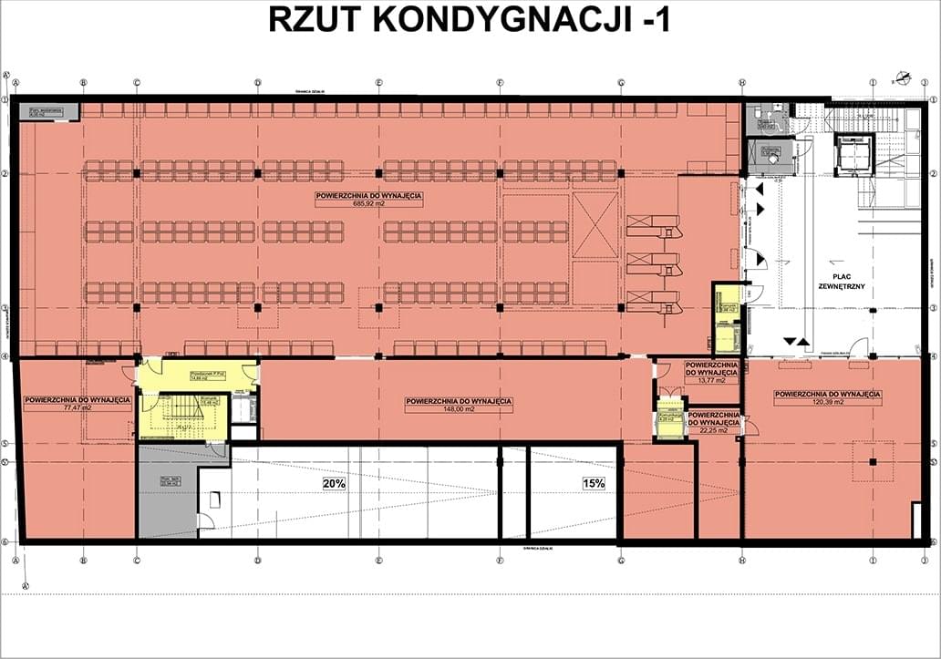 Rzuty poszczególnych kondygnacji budynku Telegraf City