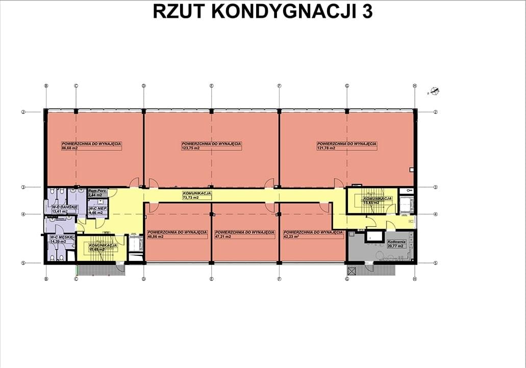 Rzuty poszczególnych kondygnacji budynku Telegraf City